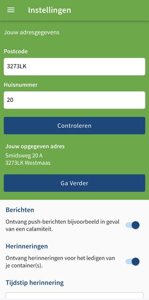 controle adres in RAD-app, stap 2