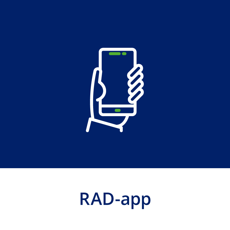 pictogram RAD-app op een smartphone